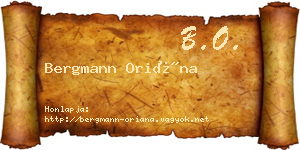 Bergmann Oriána névjegykártya